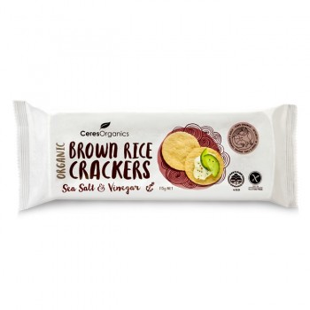 Organic Brown Rice Crackers, Sea Salt & Vinegar 115g image