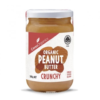 Organic Peanut Butter Crunchy, Original 300g image